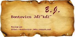 Bontovics Jákó névjegykártya